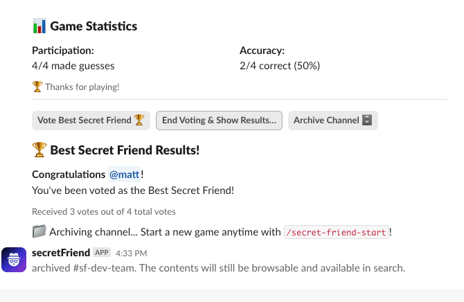 Best Secret Friend results